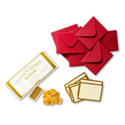 diy scavenger hunt with red envelopes, gold wax seals, and a golden ticket scratch off prize