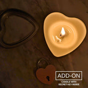 romantic scavenger hunt kit add on of a candle with a secret key inside